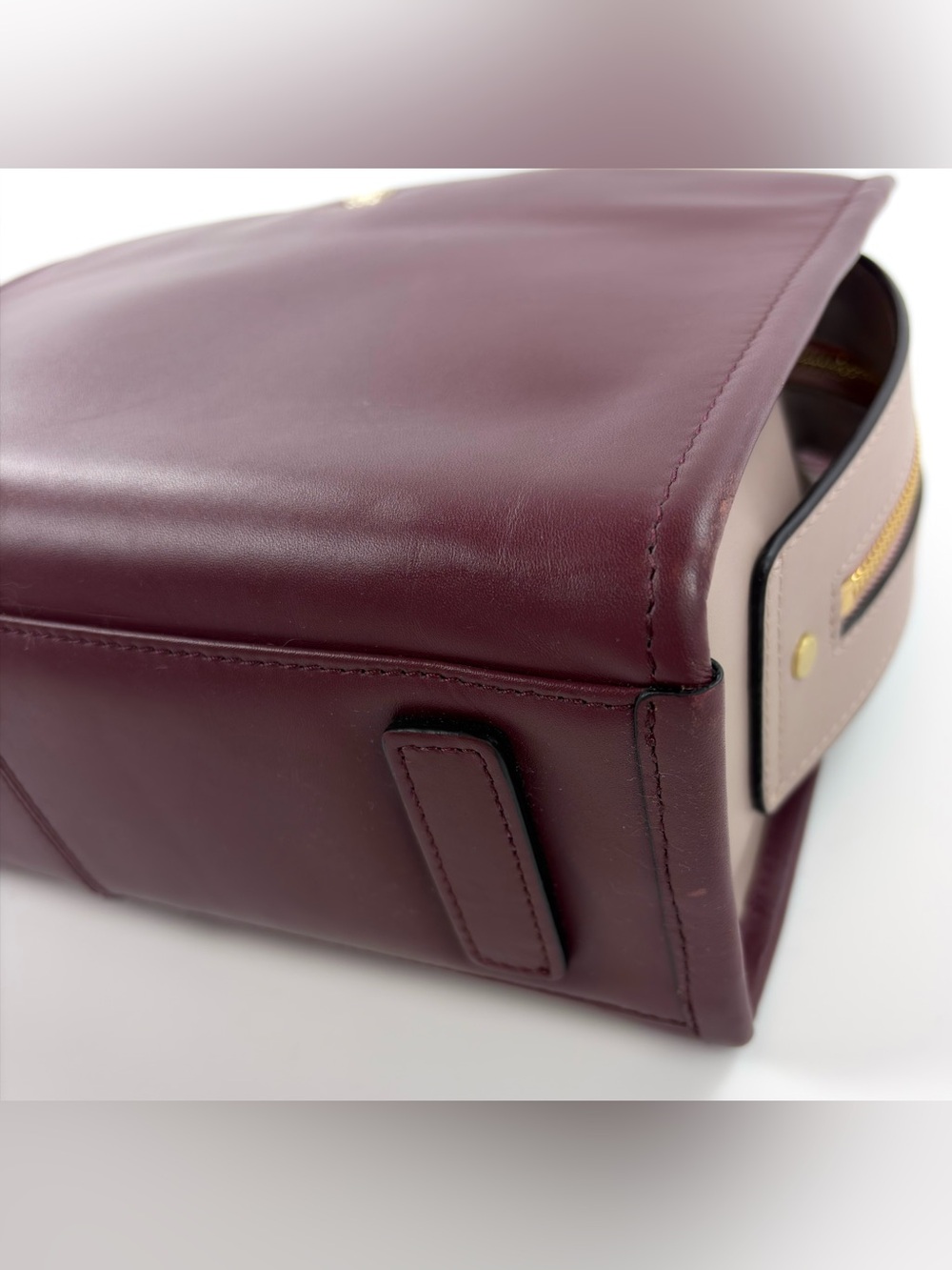 Radley London Hope Place Stripe Strap Burgundy Leather Satchel EUC - Picture 8 of 16